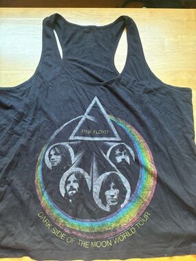 Pink Floyd Black Tank with Rainbow Band Graphic